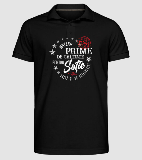 00_Materii prime de calitate pentru soție model negru pe tricou