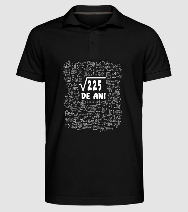 √225 de ani model negru pe tricou