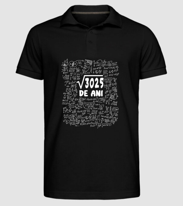 √3025 de ani model negru pe tricou