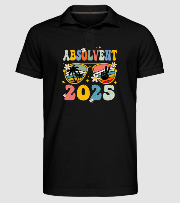 Absolvent 2025 model negru pe tricou