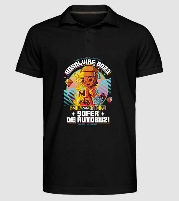 absolvire 2023 șofer de autobuz model negru pe tricou