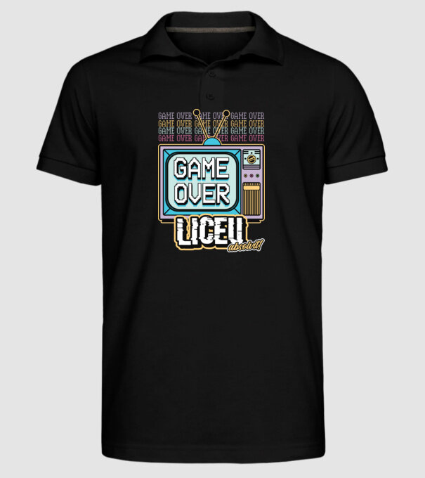 Absolvire retro liceu model negru pe tricou