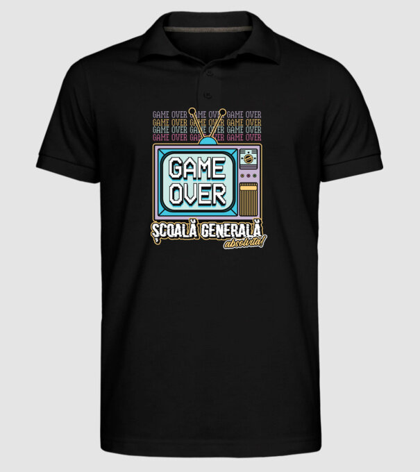 Absolvire retro școală generală model negru pe tricou