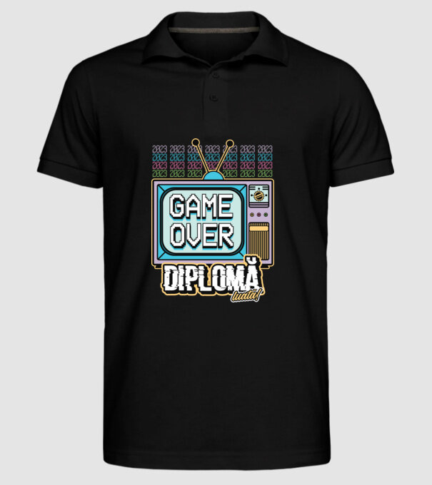 Absolvire retro diplomă model negru pe tricou