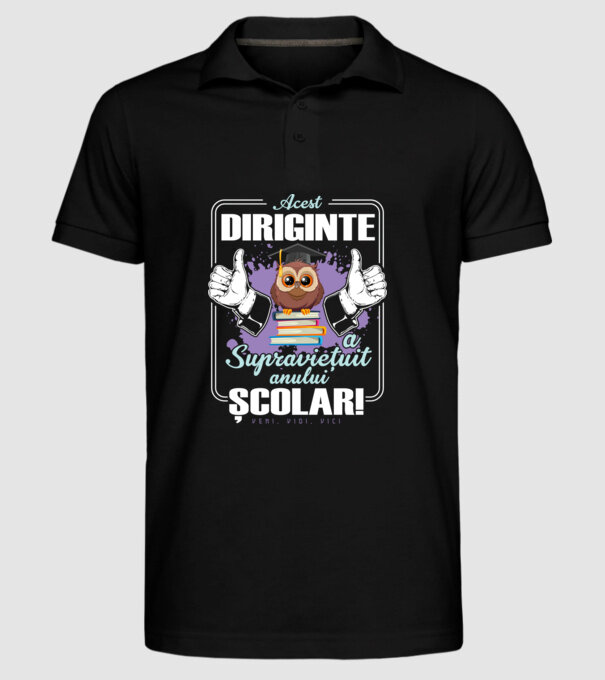 Acest diriginte a supraviețuit anului școlar! - veni, vidi, vici model negru pe tricou