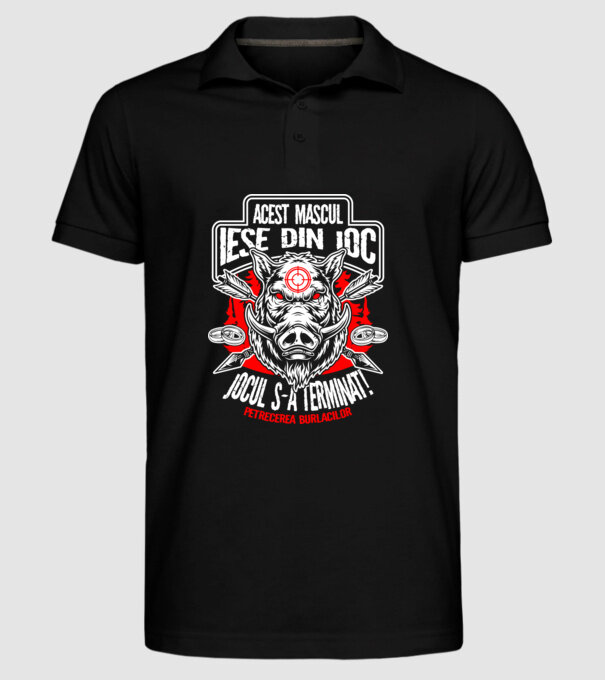 Acest mascul iese din joc - jocul s-a terminat - petrecerea burlacilor model negru pe tricou