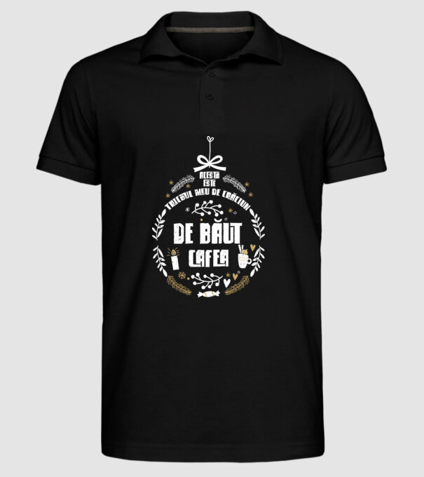 acesta este tricoul meu de Crăciun_de băut cafea model negru pe tricou