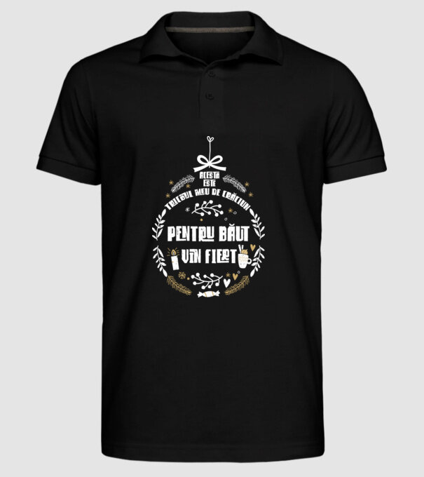 acesta este tricoul meu de Crăciun_pentru băut vin fiert model negru pe tricou