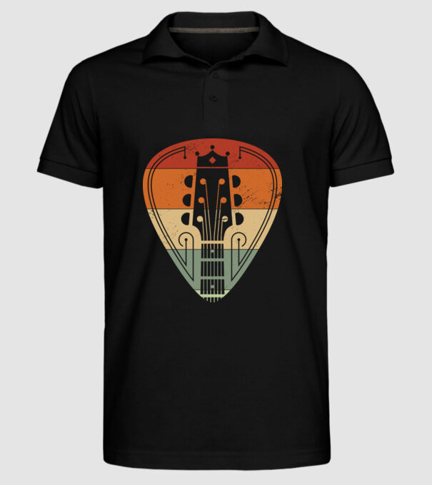 acoustic guitarist model negru pe tricou