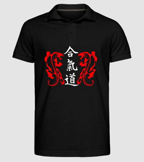 Aikido 2 model negru pe tricou