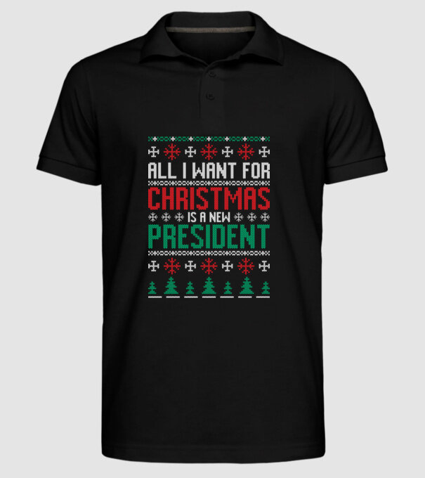 All I want for christmas model negru pe tricou