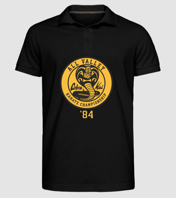 all valley karate cobra kai model negru pe tricou