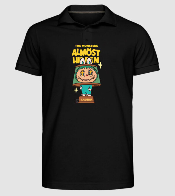 Almost Hidden model negru pe tricou