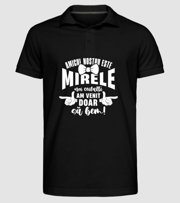 Amicul nostru este mirele model negru pe tricou