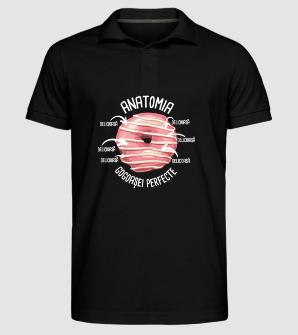 anatomia gogoașei perfecte: delicioasă model negru pe tricou