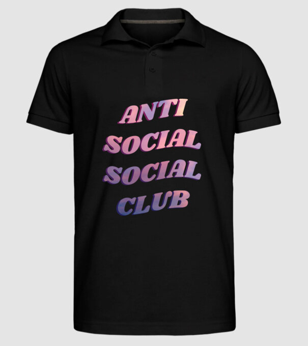 Anti social social club pink model negru pe tricou