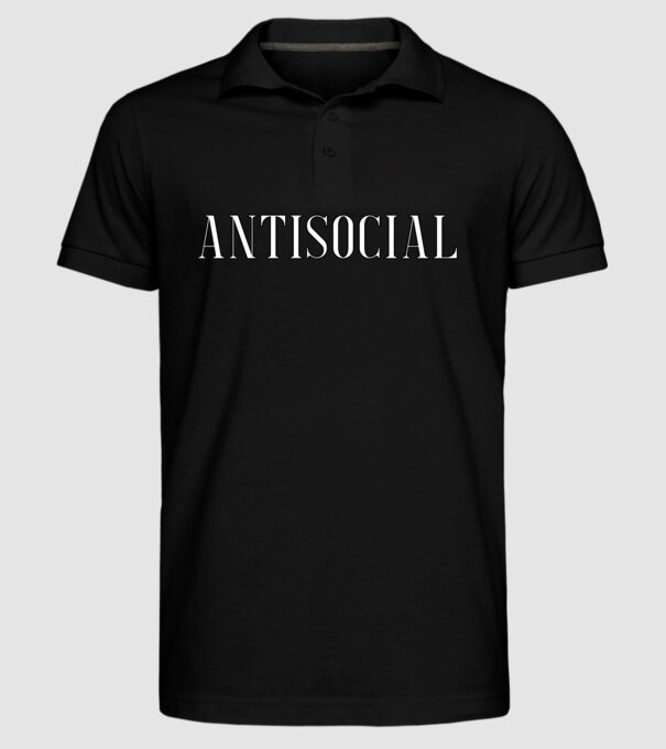 Antisocial model negru pe tricou