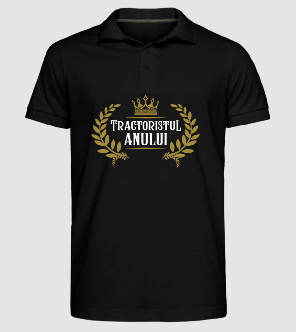 Tractoristul anului model negru pe tricou