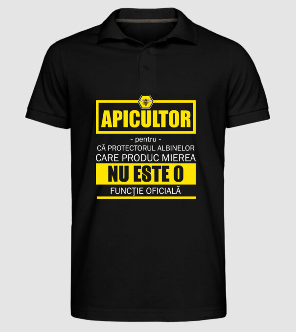 apicultor - pentru că protectorul albinelor care produc mierea nu este o funcție oficială model negru pe tricou