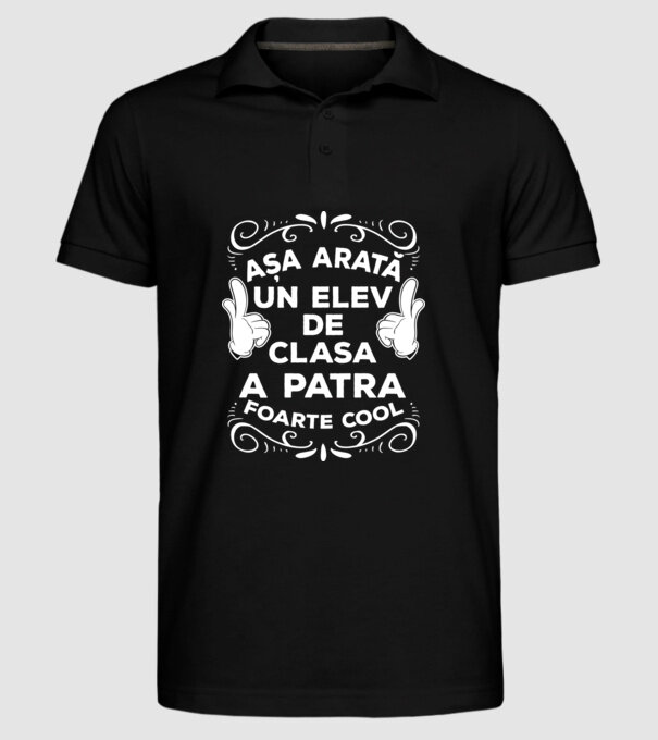 Așa arată un elev de clasa a patra foarte cool model negru pe tricou