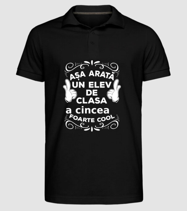 Așa arată un elev de clasa a cincea foarte cool model negru pe tricou