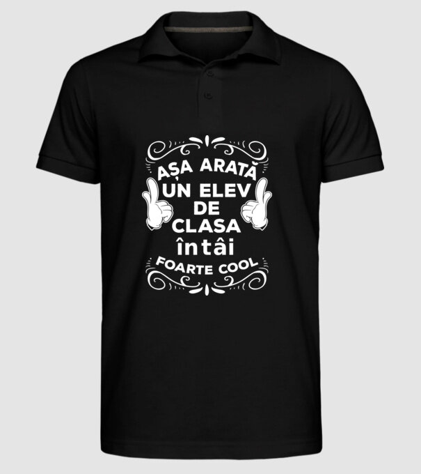Așa arată un elev de clasa întâi foarte cool model negru pe tricou