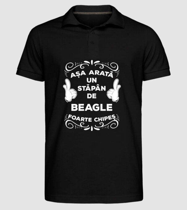 Așa arată un stăpân de Beagle foarte chipeș model negru pe tricou