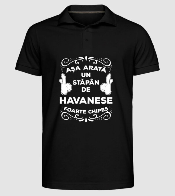 Așa arată un stăpân de Havanese foarte chipeș model negru pe tricou