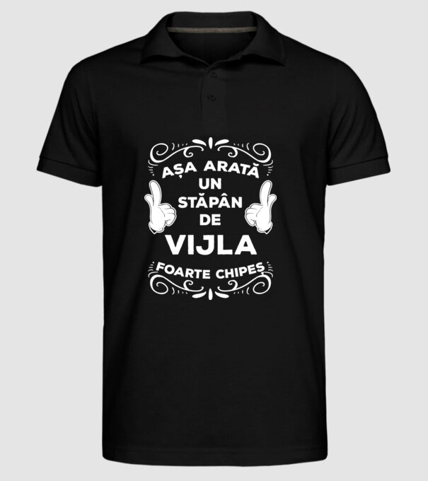 Așa arată un stăpân de Vijla foarte chipeș model negru pe tricou