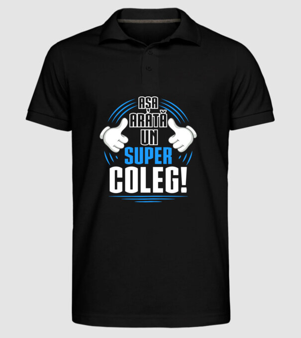 Așa arată un super coleg D4769145 model negru pe tricou