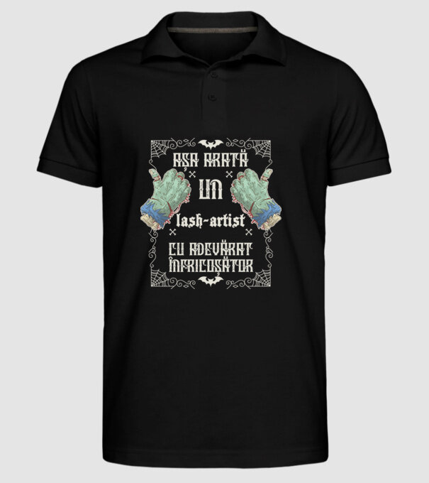 Așa arată un LASH-ARTIST cu adevărat înfricoșător model negru pe tricou