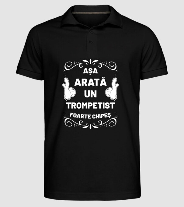 așa arată un trompetist foarte chipeș model negru pe tricou