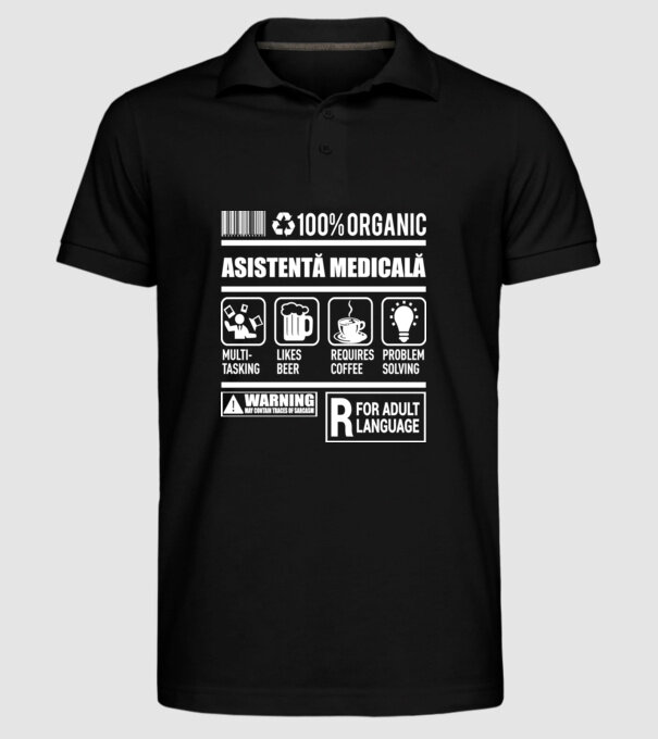 ASISTENTĂ MEDICALĂ model negru pe tricou