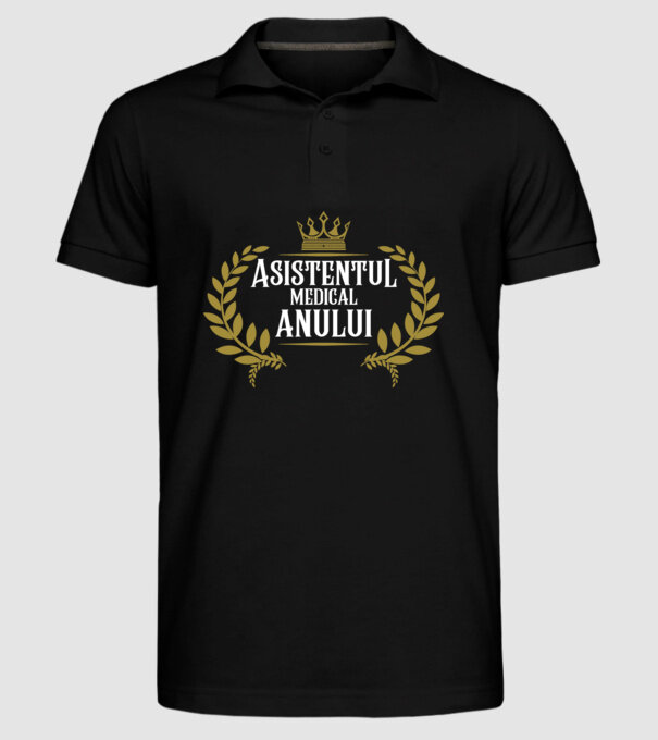 Asistentul medical al anului model negru pe tricou