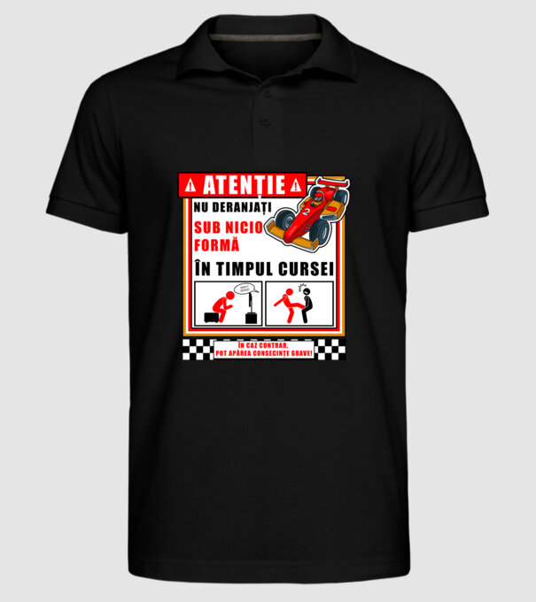 atenție model negru pe tricou