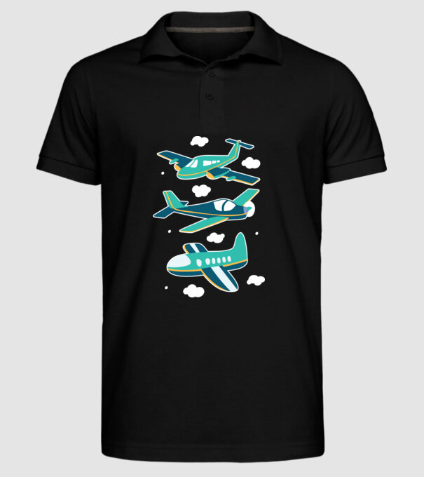 Avioane model negru pe tricou