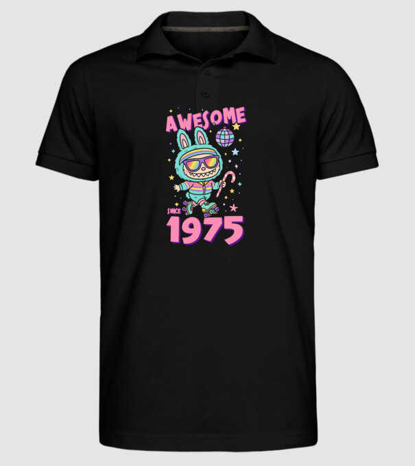 Awesome since 1975 - Labubu model negru pe tricou
