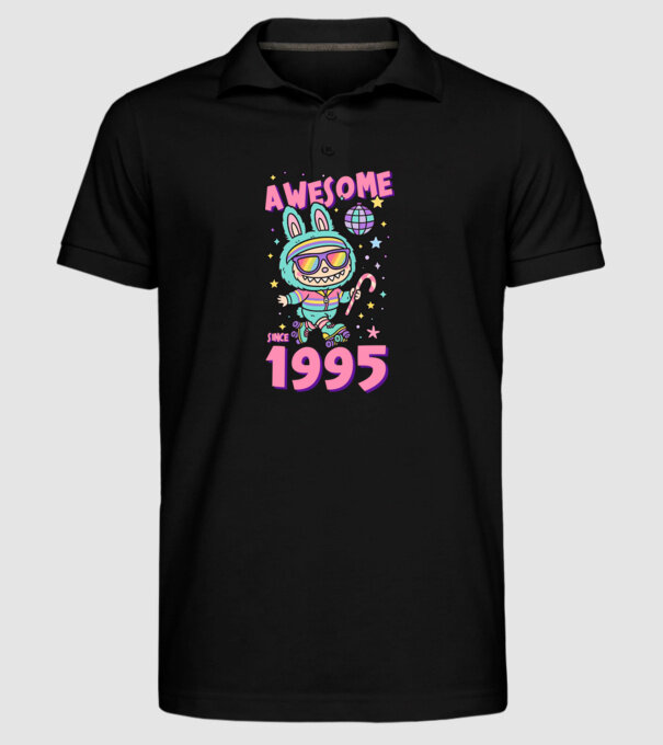 Awesome since 1995 - Labubu model negru pe tricou