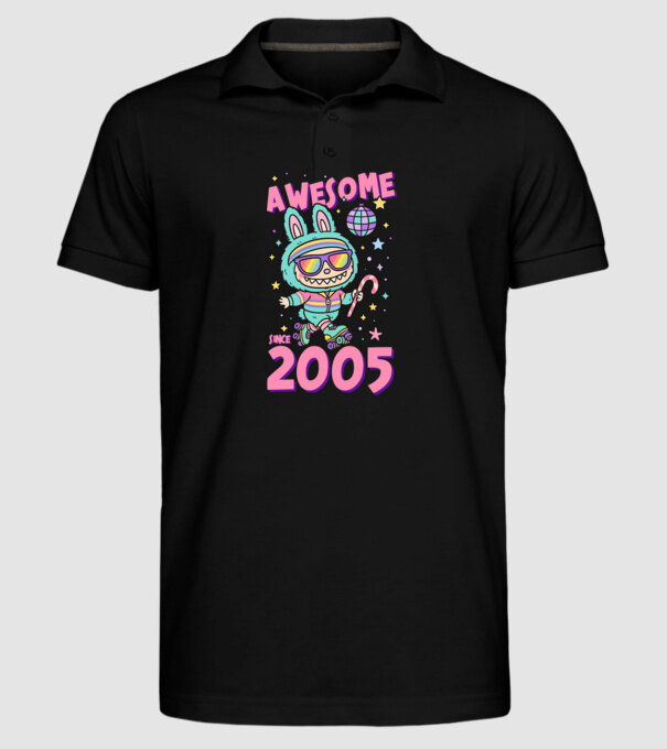 Awesome since 2005 - Labubu model negru pe tricou