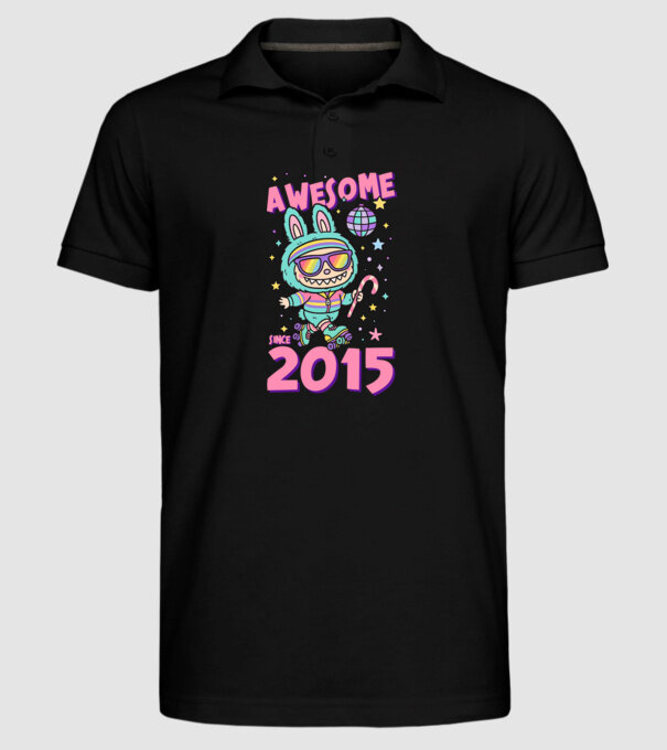 Awesome since 2015 - Labubu model negru pe tricou