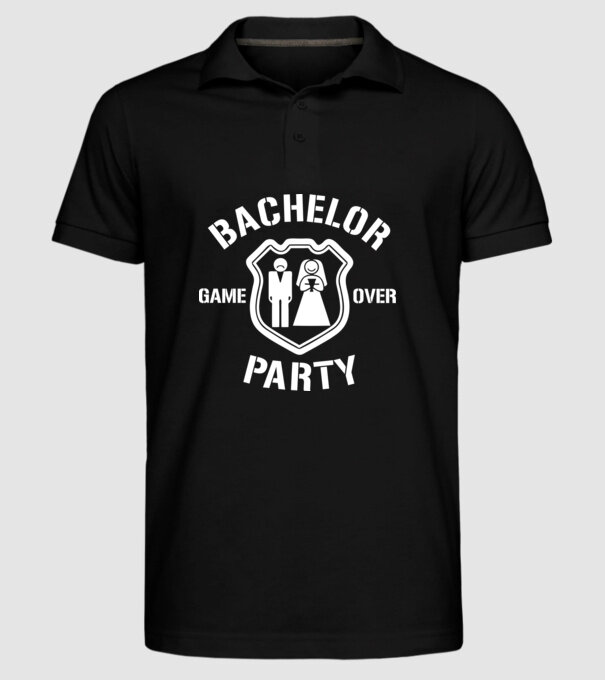 Bachelor Party Game Over model negru pe tricou
