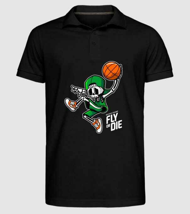 Basketbone model negru pe tricou
