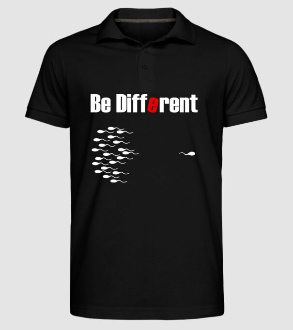 Be Different model negru pe tricou