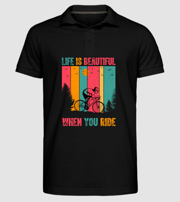 Beautiful ride model negru pe tricou