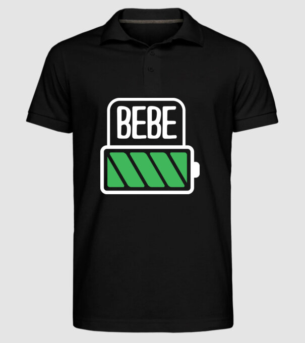 Bebe încărcat model negru pe tricou