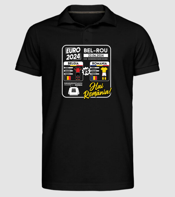 BEL-ROM euro 2024 calendar  model negru pe tricou