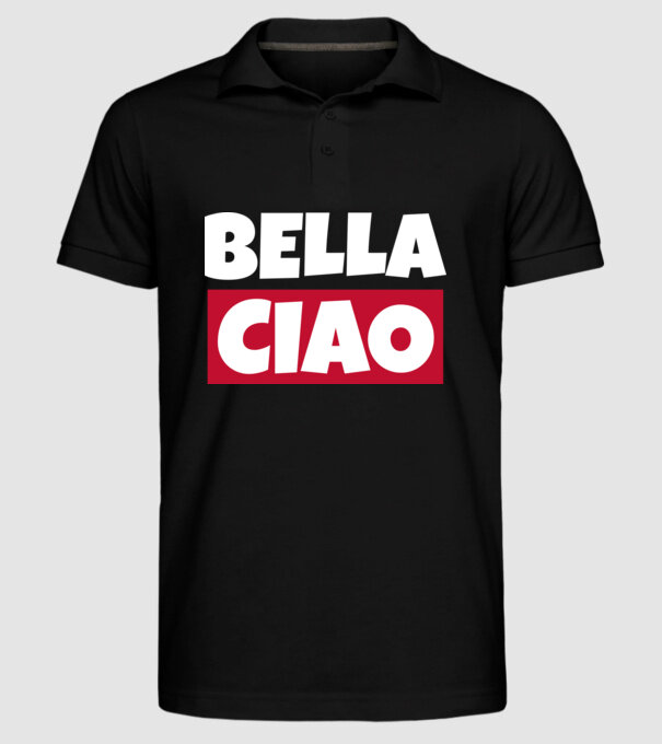 bella ciao logo model negru pe tricou