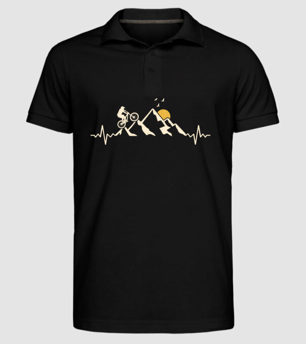 Bike heartbeat model negru pe tricou