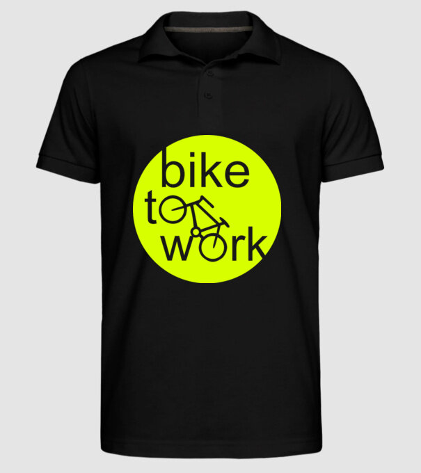 bike to work model negru pe tricou