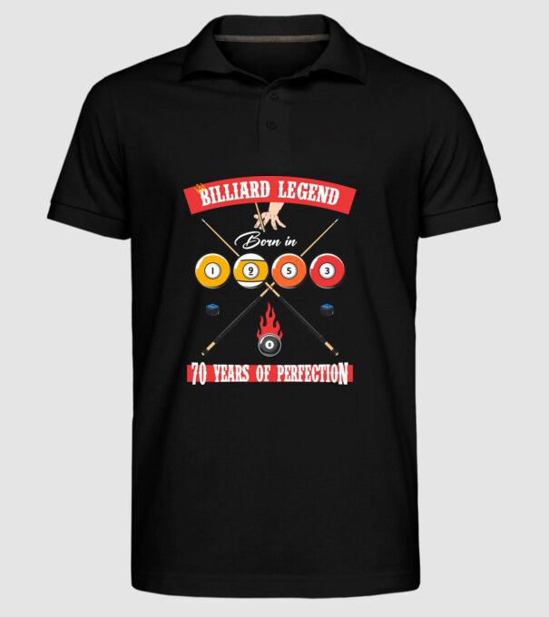 Billiard legend born in 1953 model negru pe tricou